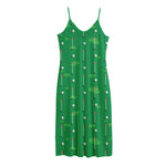 Golf Course Pattern Print Jersey Midi Cami Dress
