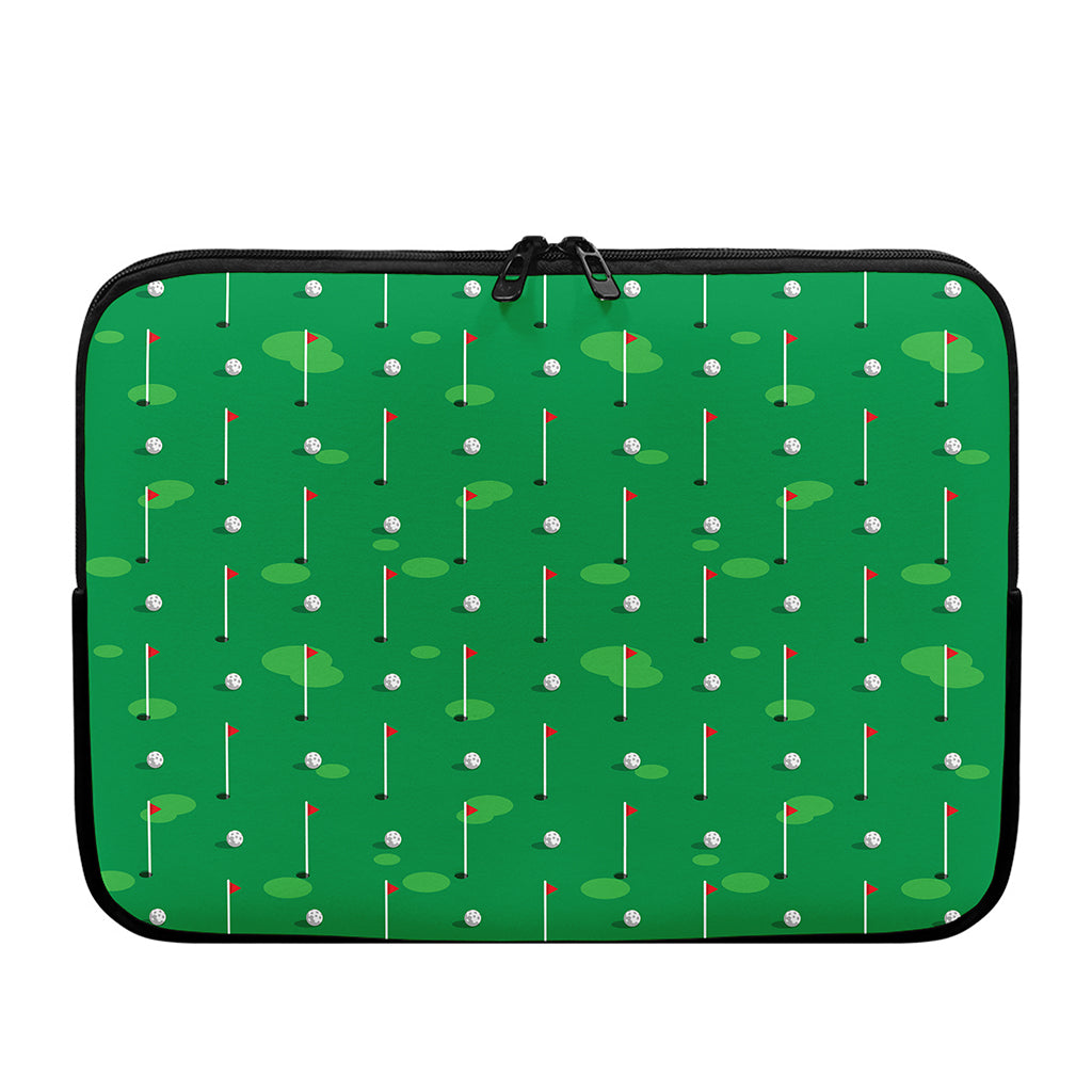 Golf Course Pattern Print Laptop Sleeve
