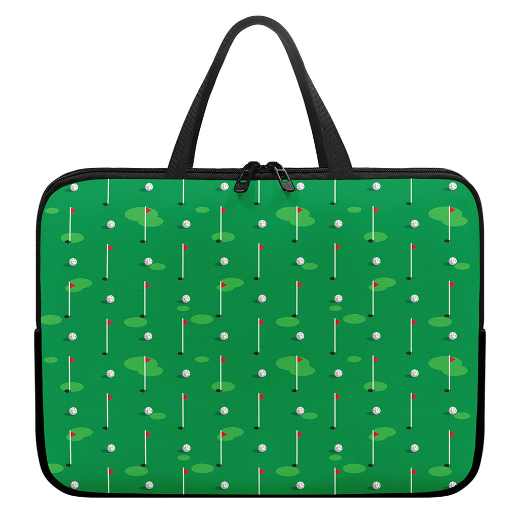 Golf Course Pattern Print Laptop Sleeve With Handle