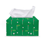 Golf Course Pattern Print Leather Tissue Box Cover
