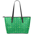Golf Course Pattern Print Leather Tote Bag With Zipper