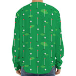 Golf Course Pattern Print Long Sleeve Baseball Jersey