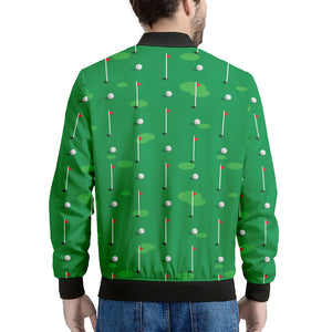 Golf Course Pattern Print Men's Bomber Jacket