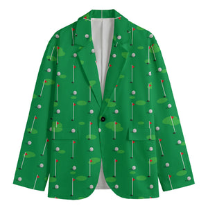 Golf Course Pattern Print Men's Cotton Blazer