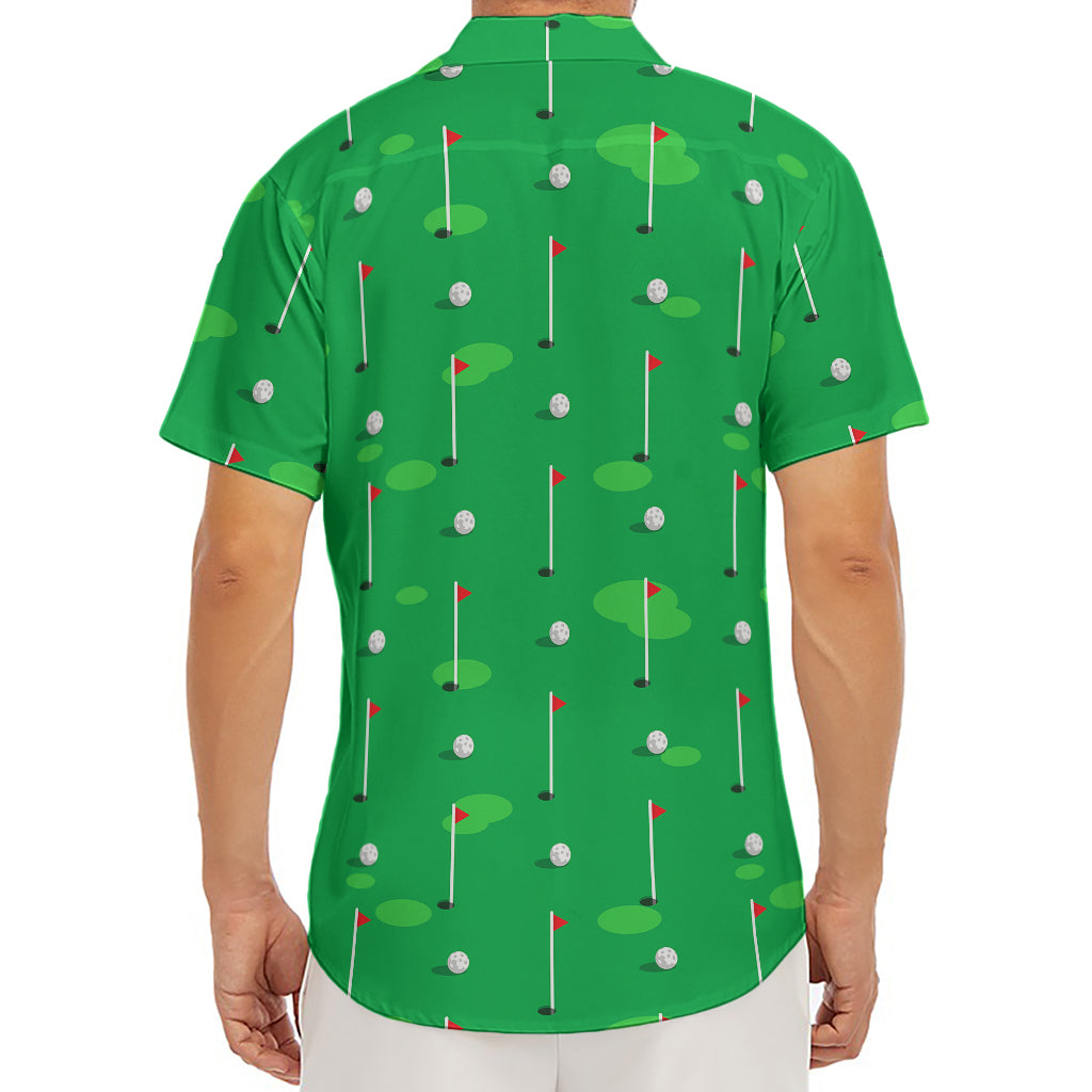 Golf Course Pattern Print Men's Deep V-Neck Shirt