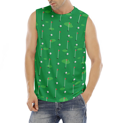 Golf Course Pattern Print Men's Fitness Tank Top