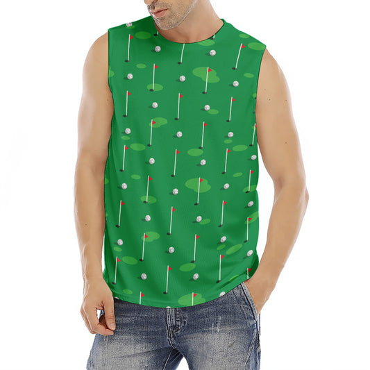 Golf Course Pattern Print Men's Fitness Tank Top
