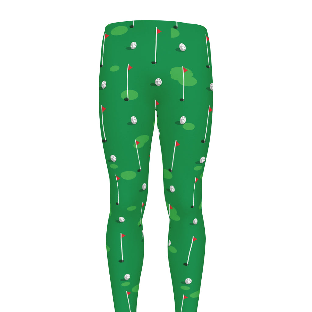 Golf Course Pattern Print Men's leggings