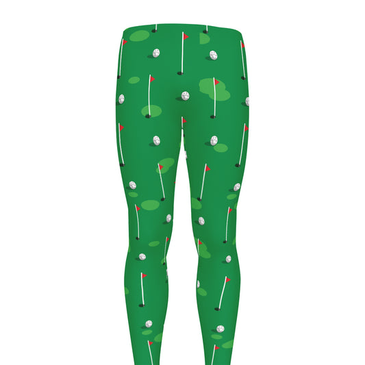 Golf Course Pattern Print Men's leggings