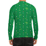 Golf Course Pattern Print Men's Long Sleeve Rash Guard