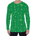 Golf Course Pattern Print Men's Long Sleeve T-Shirt