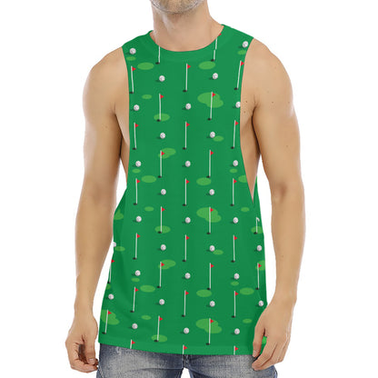 Golf Course Pattern Print Men's Muscle Tank Top