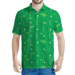 Golf Course Pattern Print Men's Polo Shirt