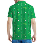 Golf Course Pattern Print Men's Polo Shirt