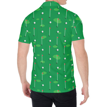 Golf Course Pattern Print Men's Shirt