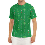 Golf Course Pattern Print Men's Short Sleeve Rash Guard