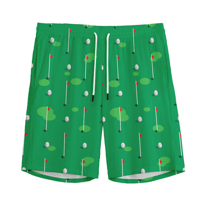 Golf Course Pattern Print Men's Sports Shorts