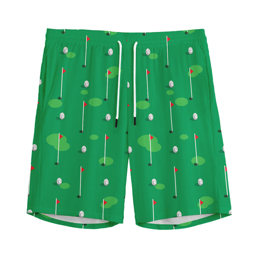 Golf Course Pattern Print Men's Sports Shorts
