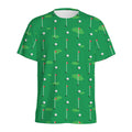 Golf Course Pattern Print Men's Athletic T-Shirt