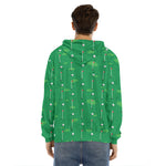 Golf Course Pattern Print Men's Velvet Pullover Hoodie