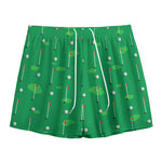 Golf Course Pattern Print Mesh Shorts