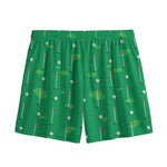 Golf Course Pattern Print Mesh Shorts