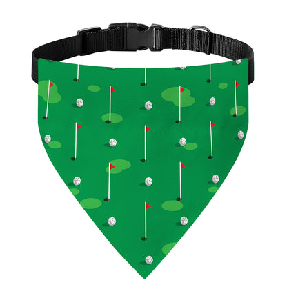 Golf Course Pattern Print Over The Collar Dog Bandana