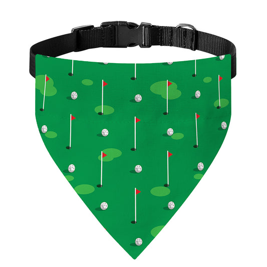 Golf Course Pattern Print Over The Collar Dog Bandana