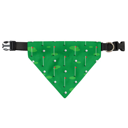 Golf Course Pattern Print Over The Collar Dog Bandana