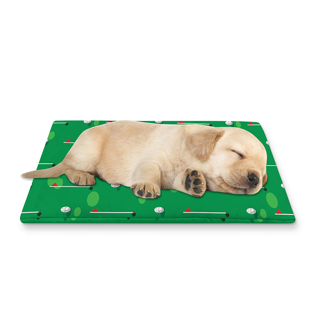 Golf Course Pattern Print Pet Cooling Mat Cover