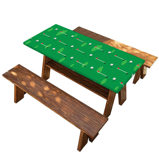 Golf Course Pattern Print Picnic Table Cover