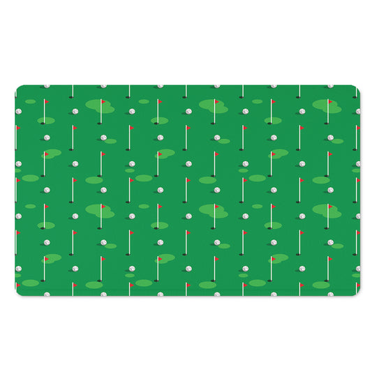 Golf Course Pattern Print Polyester Doormat
