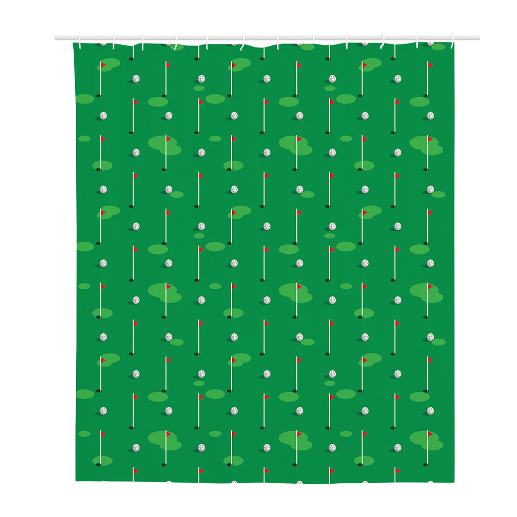 Golf Course Pattern Print Polyester Shower Curtain