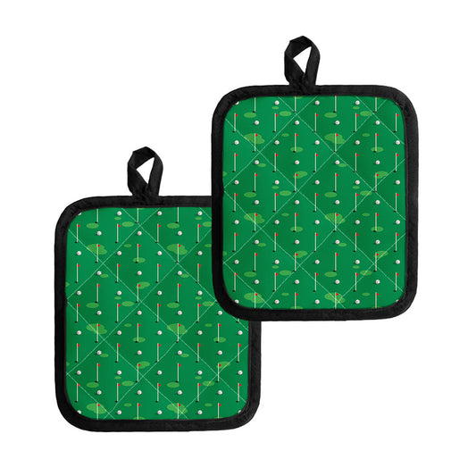 Golf Course Pattern Print Pot Holders