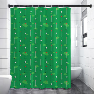 Golf Course Pattern Print Premium Shower Curtain