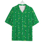 Golf Course Pattern Print Rayon Hawaiian Shirt