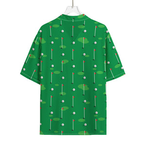 Golf Course Pattern Print Rayon Hawaiian Shirt