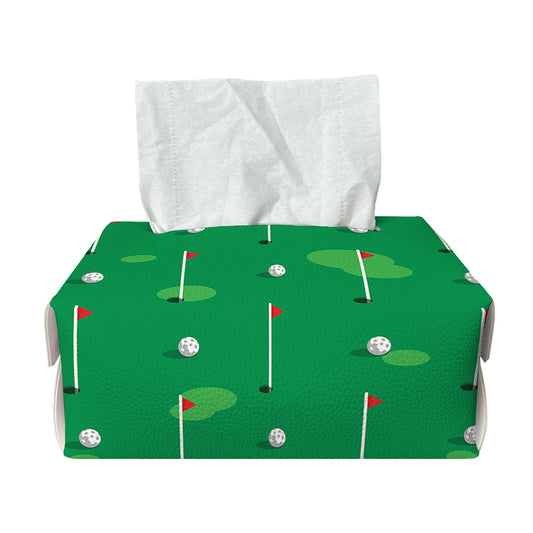 Golf Course Pattern Print Rectangle Tissue Box Cover
