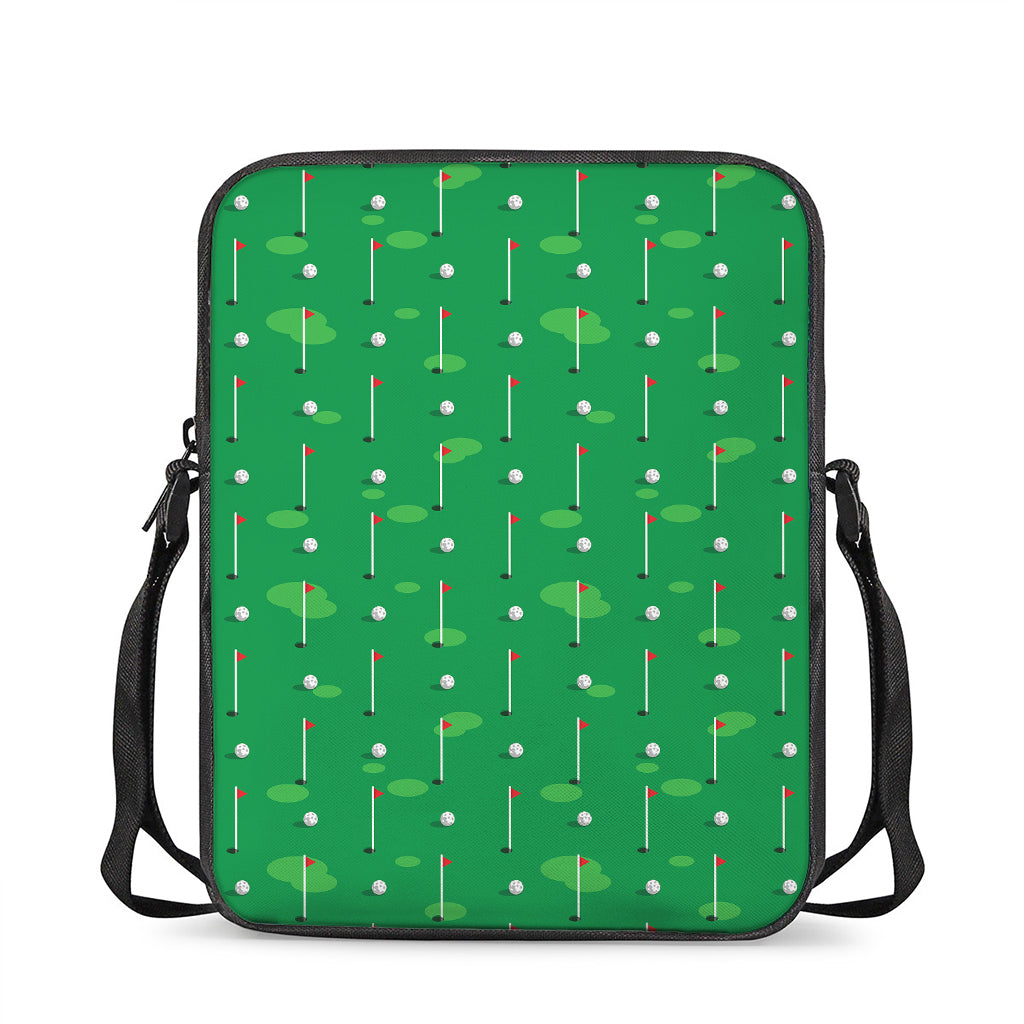 Golf Course Pattern Print Rectangular Crossbody Bag