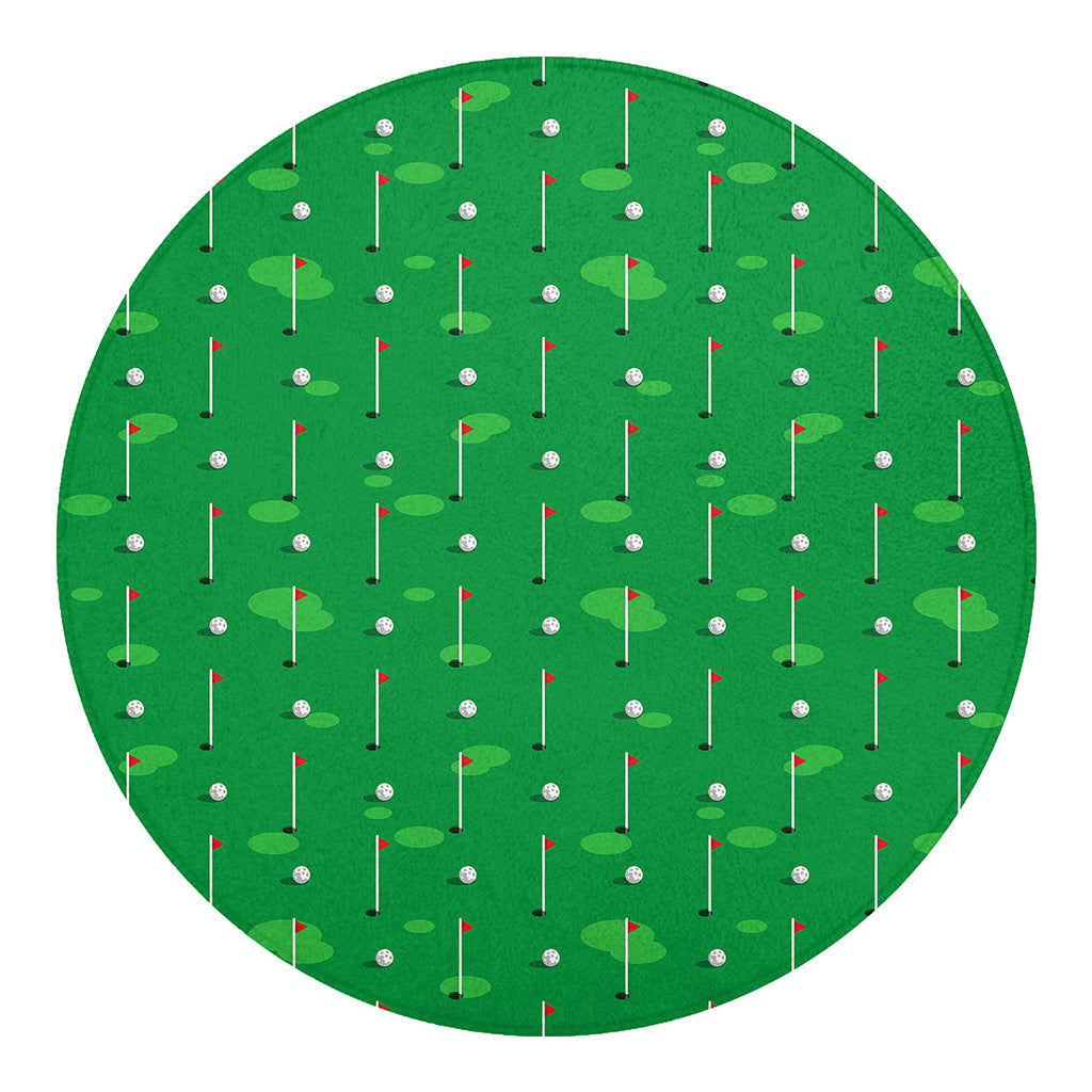 Golf Course Pattern Print Round Blanket