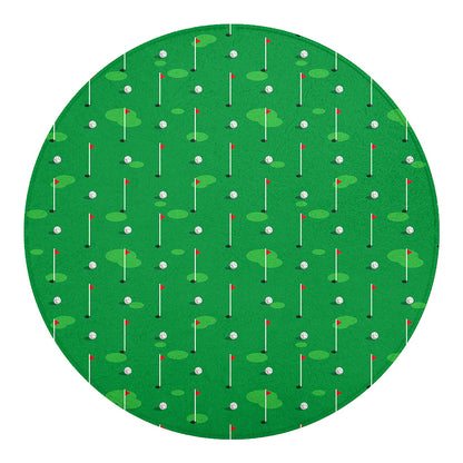 Golf Course Pattern Print Round Blanket