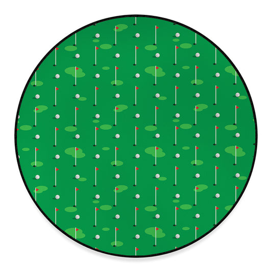 Golf Course Pattern Print Round Floor Mat