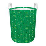 Golf Course Pattern Print Round Laundry Basket