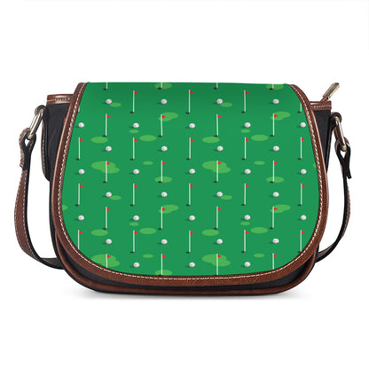 Golf Course Pattern Print Saddle Bag