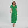 Golf Course Pattern Print Short Sleeve Maxi Dress