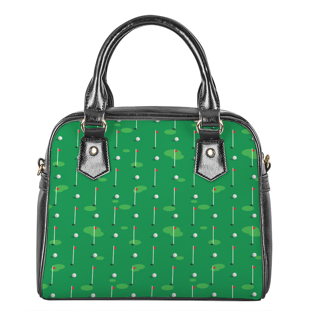Golf Course Pattern Print Shoulder Handbag