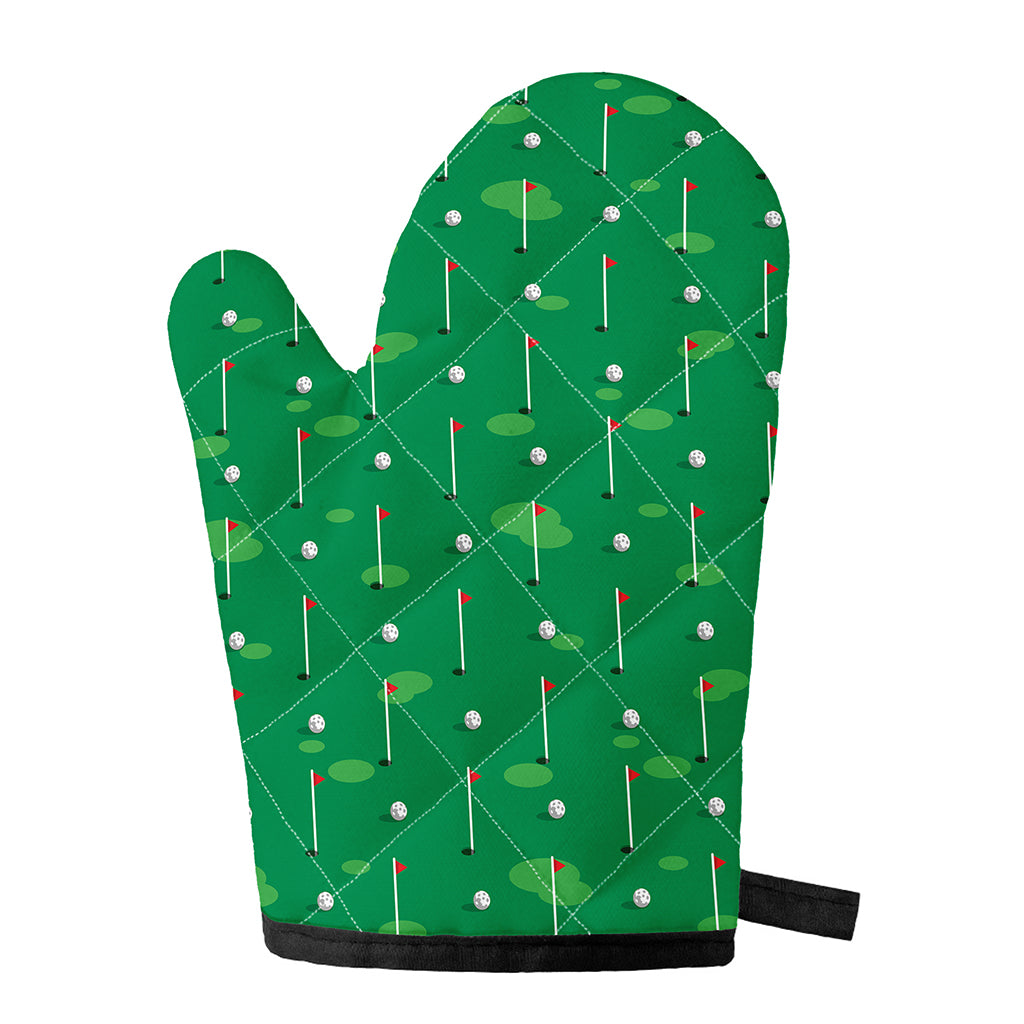 Golf Course Pattern Print Single Oven Mitt