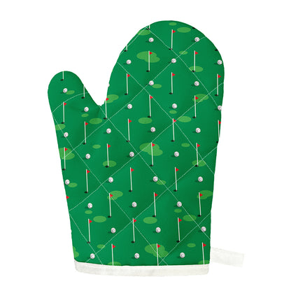 Golf Course Pattern Print Single Oven Mitt