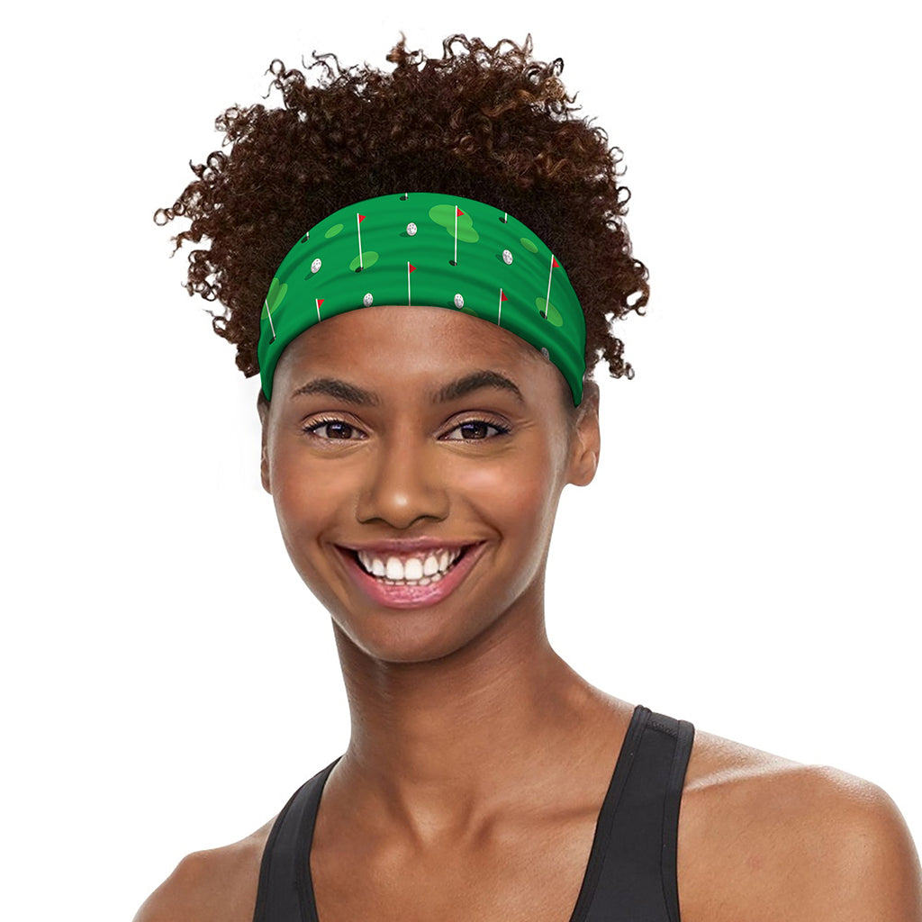 Golf Course Pattern Print Sports Headband