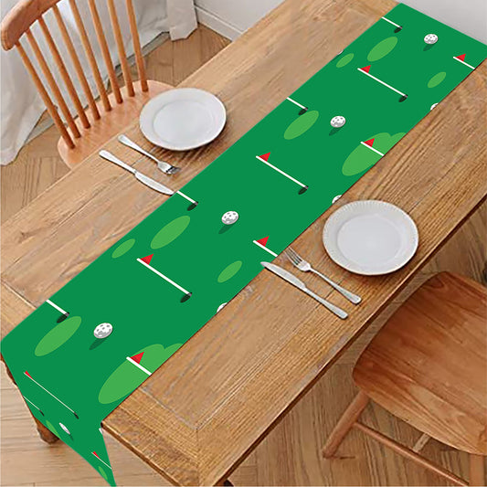 Golf Course Pattern Print Table Runner